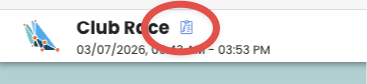 Sailing Report icon in the session toolbar